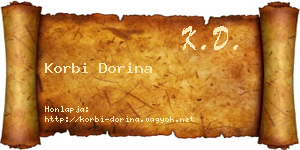 Korbi Dorina névjegykártya